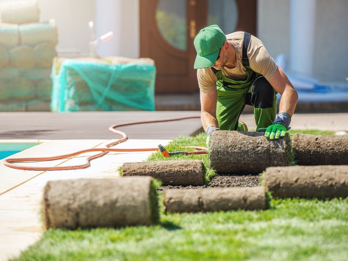 grass turf installation